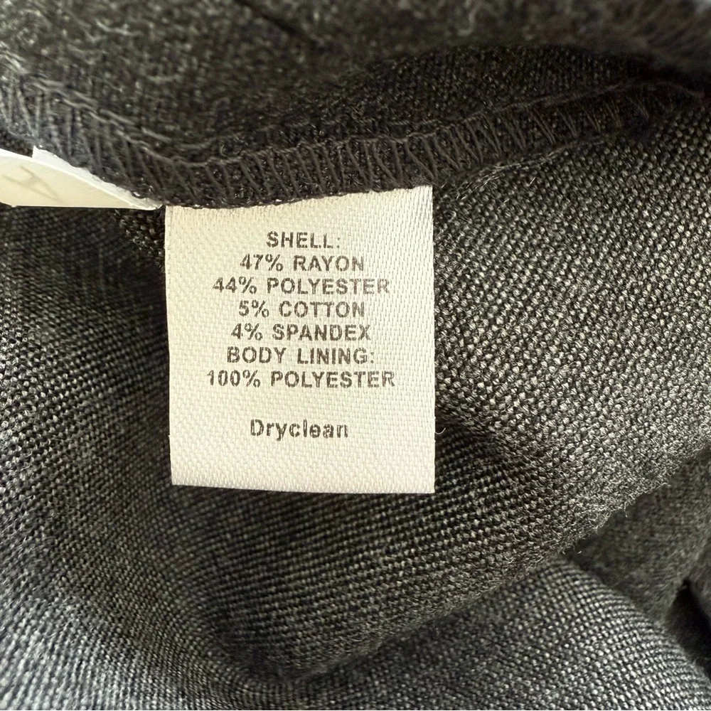 Ann Taylor LOFT Sheath Dress Charcoal Gray V-Neck Sleeveless Size 4 - Picture 4 of 7